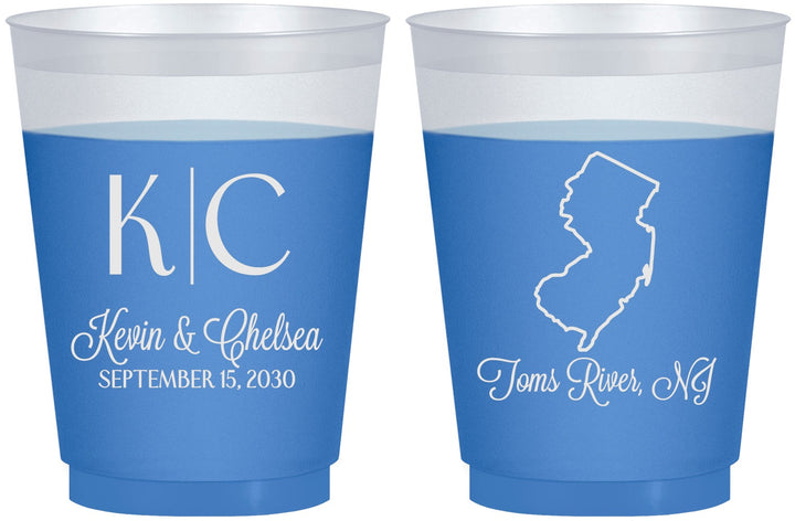 Custom Wedding 16 oz Color Changing Frosted Cups - New Jersey | 129