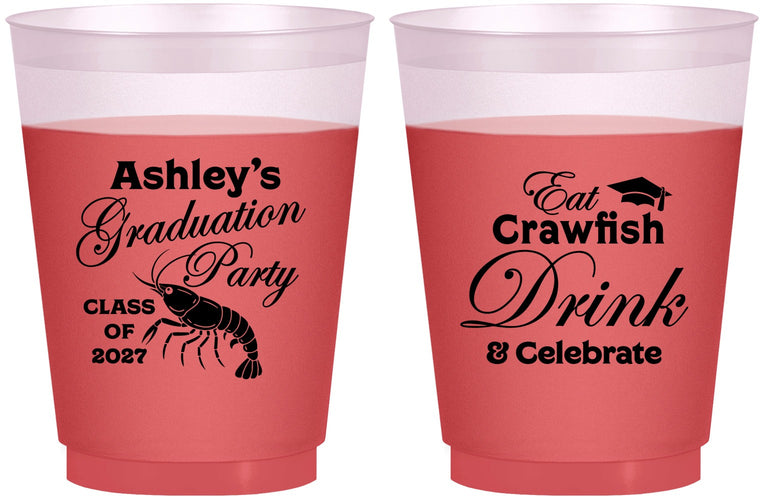 Custom Graduation 16 oz Color Changing Frosted Cups - Class Of 2027 Crawfish Boil | 130000