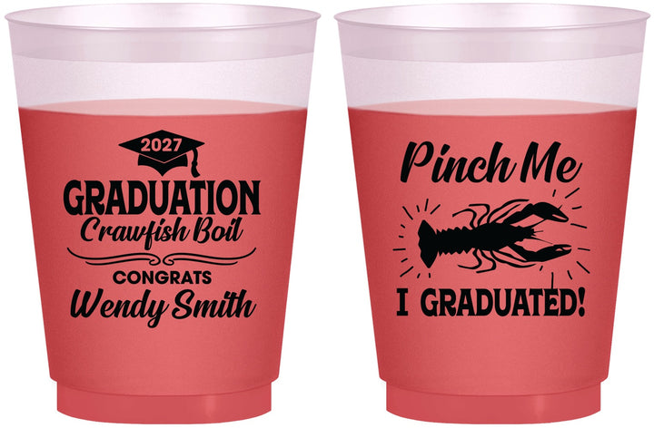 Custom Graduation 16 oz Color Changing Frosted Cups - Class Of 2027 Crawfish Boil | 130001
