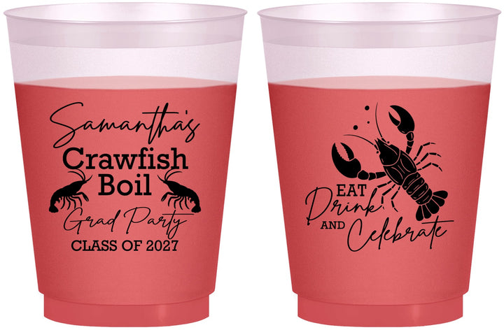 Custom Graduation 16 oz Color Changing Frosted Cups - Class Of 2027 Crawfish Boil | 130002