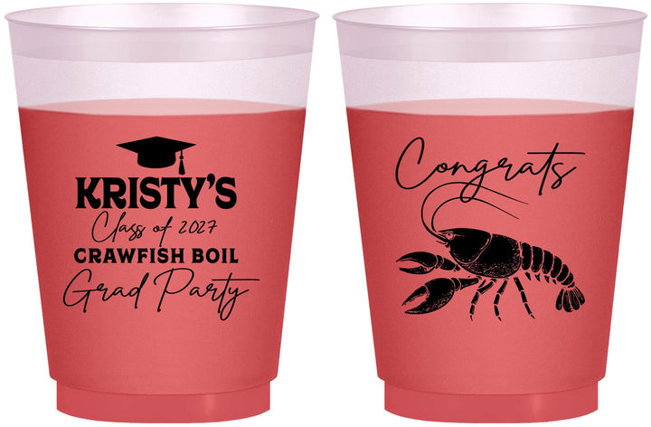 Custom Graduation 16 oz Color Changing Frosted Cups - Class Of 2027 Crawfish Boil | 130003