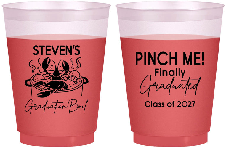 Custom Graduation 16 oz Color Changing Frosted Cups - Class Of 2027 Crawfish Boil | 130004