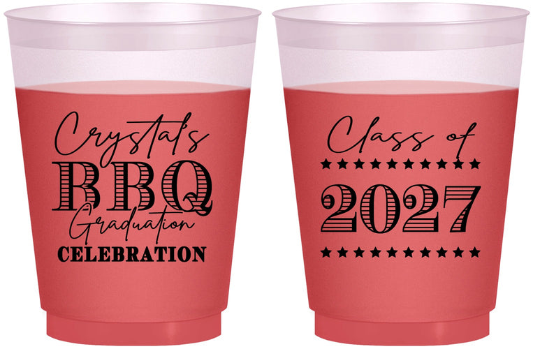 Custom Graduation 16 oz Color Changing Frosted Cups - Class Of 2027 Bbq | 130005