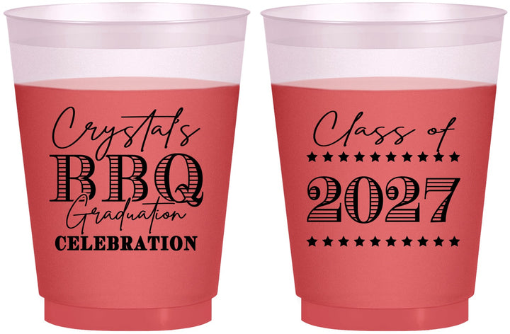 Custom Graduation 16 oz Color Changing Frosted Cups - Class Of 2027 Bbq | 130005
