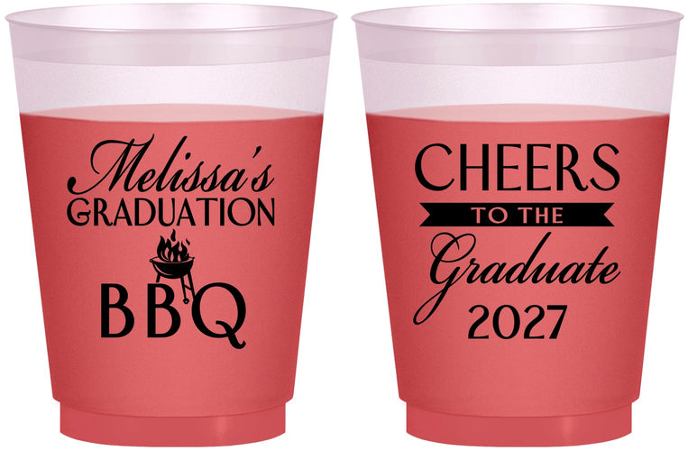 Custom Graduation 16 oz Color Changing Frosted Cups - Class Of 2027 Bbq | 130006