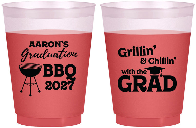 Custom Graduation 16 oz Color Changing Frosted Cups - Class Of 2027 Bbq | 130007