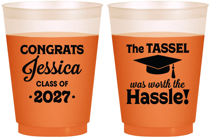 Custom Graduation 16 oz Color Changing Frosted Cups - Class Of 2027 Tassel Hassel | 130012