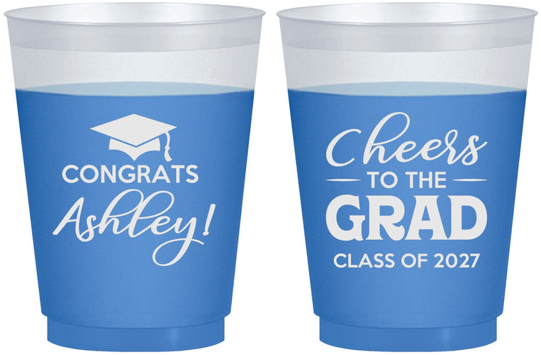 Custom Graduation 16 oz Color Changing Frosted Cups - Class Of 2027 Cheers Grad | 130020