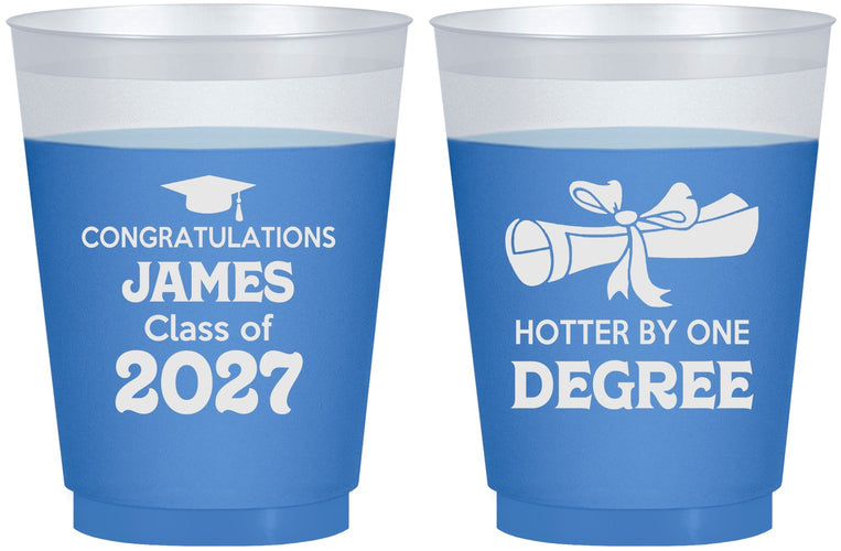 Custom Graduation 16 oz Color Changing Frosted Cups - Class Of 2027 Hotter Degree | 130022