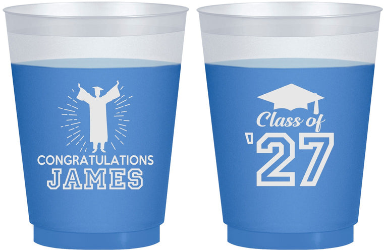Custom Graduation 16 oz Color Changing Frosted Cups - Class Of 2027 Congratulations | 130024