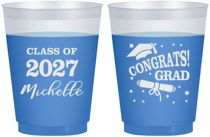 Custom Graduation 16 oz Color Changing Frosted Cups - Class Of 2027 Congrats | 130027