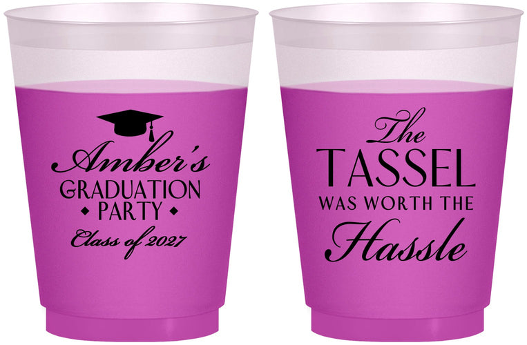 Custom Graduation 16 oz Color Changing Frosted Cups - Class Of 2027 Tassel Hassel | 130030