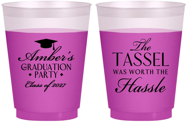 Custom Graduation 16 oz Color Changing Frosted Cups - Class Of 2027 Tassel Hassel | 130030