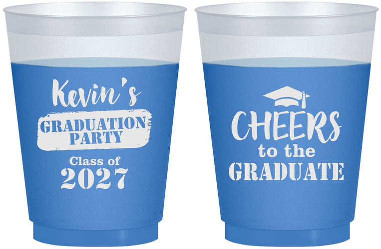 Custom Graduation 16 oz Color Changing Frosted Cups - Class Of 2027 Cheers Graduate | 130034