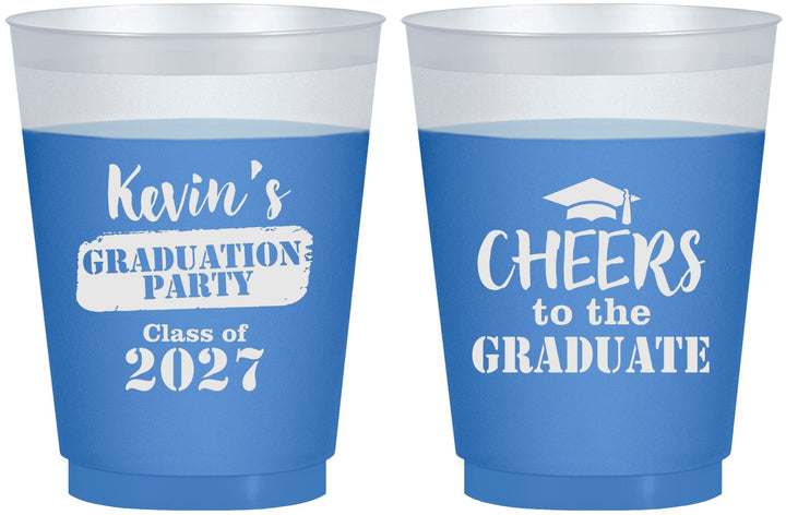 Custom Graduation 16 oz Color Changing Frosted Cups - Class Of 2027 Cheers Graduate | 130034