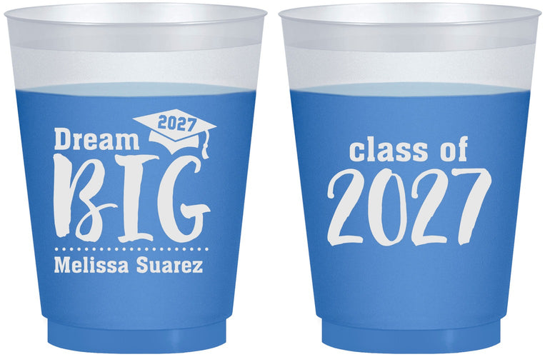 Custom Graduation 16 oz Color Changing Frosted Cups - Class Of 2027 Dream Big | 130038