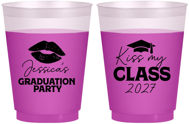Custom Graduation 16 oz Color Changing Frosted Cups - Class Of 2027 Kiss My Class | 130041