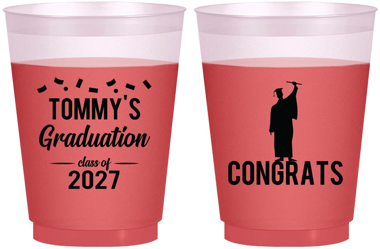 Custom Graduation 16 oz Color Changing Frosted Cups - Class Of 2027 Congrats | 130046