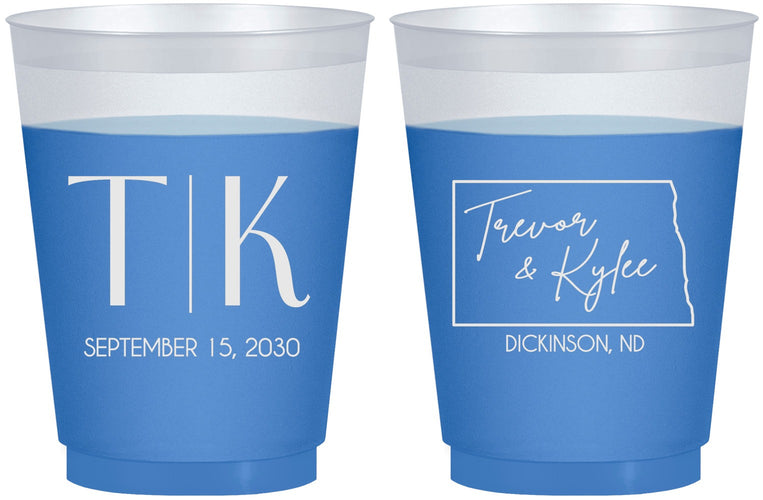 Custom Wedding 16 oz Color Changing Frosted Cups - North Dakota | 133