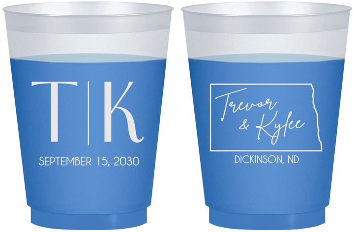 Custom Wedding 16 oz Color Changing Frosted Cups - North Dakota | 133