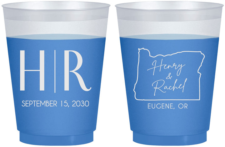 Custom Wedding 16 oz Color Changing Frosted Cups - Oregon | 136