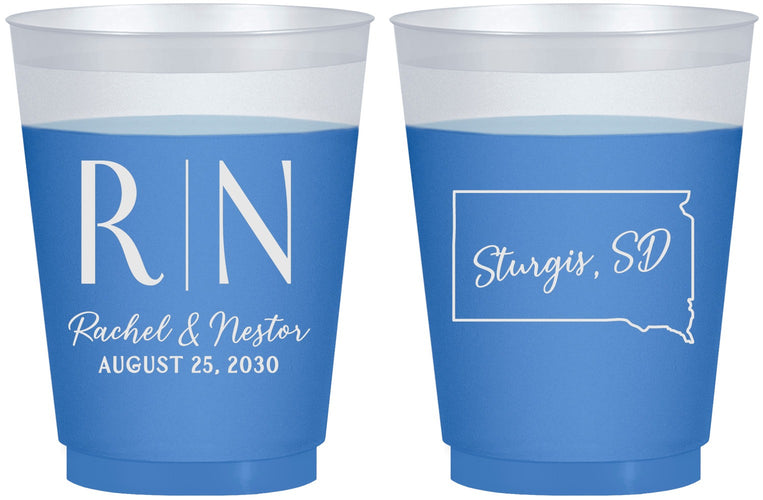 Custom Wedding 16 oz Color Changing Frosted Cups - South Dakota | 140