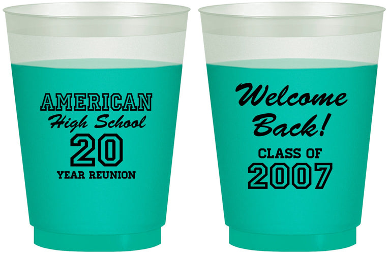 Custom Class Reunion 16 oz Color Changing Frosted Cups - Class Of 2007 20 Year | 140001