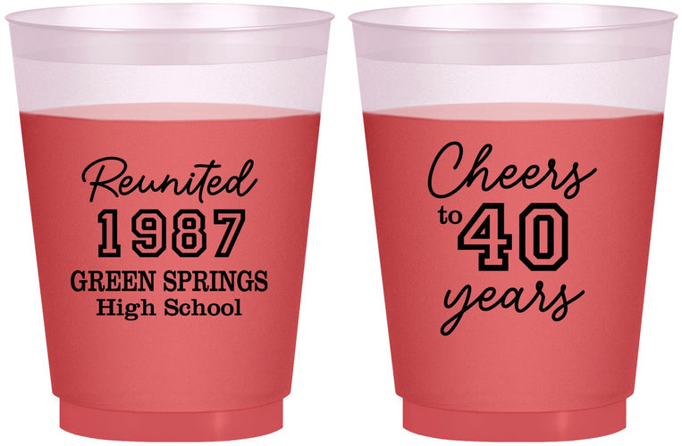 Custom Class Reunion 16 oz Color Changing Frosted Cups - Class Of 1987 40 Year | 140003