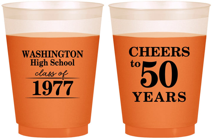 Custom Class Reunion 16 oz Color Changing Frosted Cups - Class Of 1977 50 Year | 140004