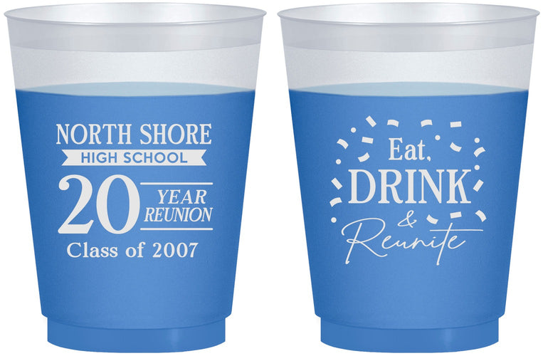 Custom Class Reunion 16 oz Color Changing Frosted Cups - Class Of 2007 20 Year | 140006
