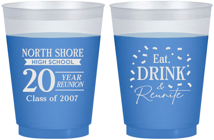 Custom Class Reunion 16 oz Color Changing Frosted Cups - Class Of 2007 20 Year | 140006
