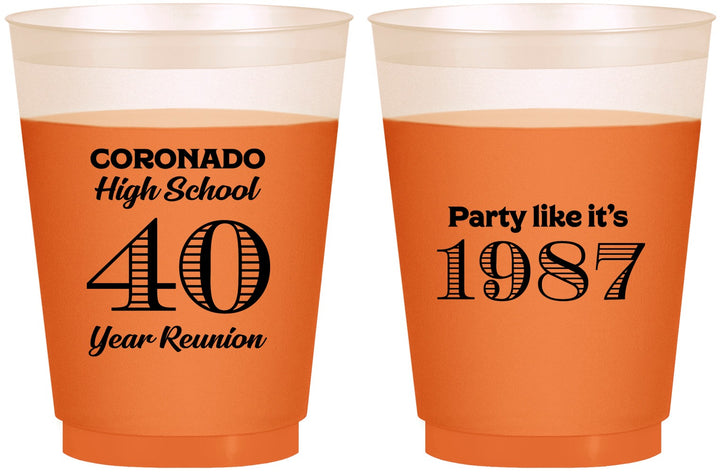 Custom Class Reunion 16 oz Color Changing Frosted Cups - Class Of 1987 40 Year | 140008