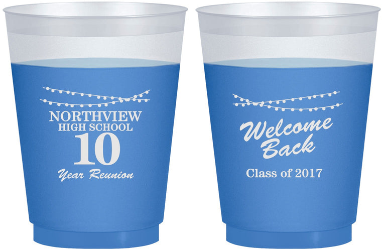 Custom Class Reunion 16 oz Color Changing Frosted Cups - Class Of 2017 10 Year | 140010