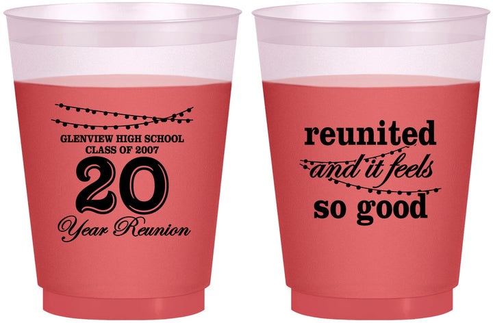 Custom Class Reunion 16 oz Color Changing Frosted Cups - Class Of 2007 20 Year | 140011
