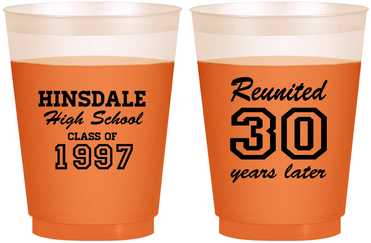 Custom Class Reunion 16 oz Color Changing Frosted Cups - Class Of 1997 30 Year | 140012