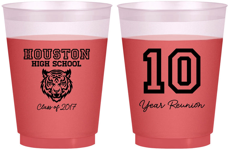 Custom Class Reunion 16 oz Color Changing Frosted Cups - Class Of 2017 10 Year | 140015