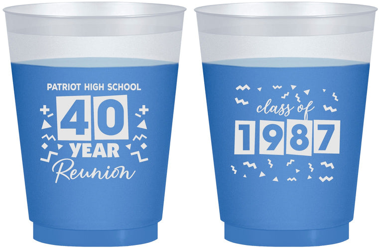Custom Class Reunion 16 oz Color Changing Frosted Cups - Class Of 1987 40 Year | 140018