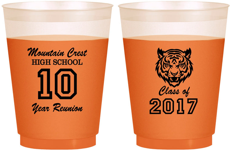 Custom Class Reunion 16 oz Color Changing Frosted Cups - Class Of 2017 10 Year | 140020
