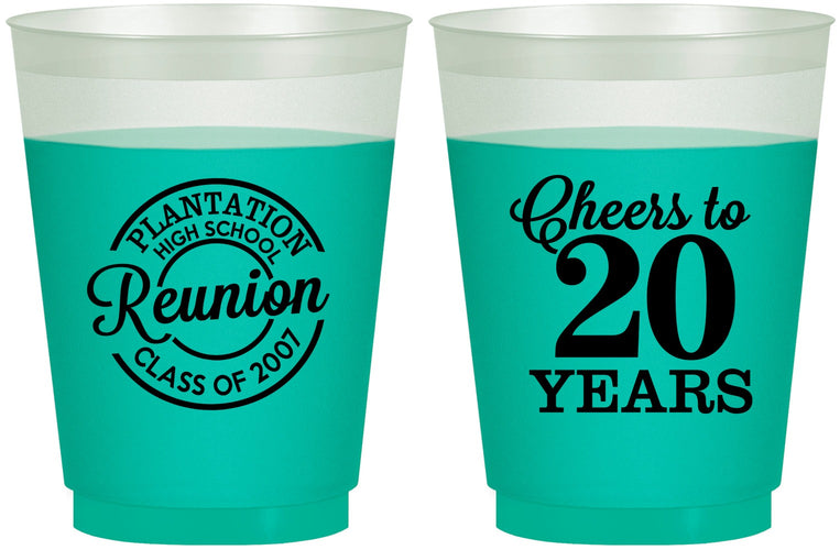 Custom Class Reunion 16 oz Color Changing Frosted Cups - Class Of 2007 20 Year | 140021