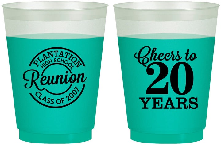 Custom Class Reunion 16 oz Color Changing Frosted Cups - Class Of 2007 20 Year | 140021