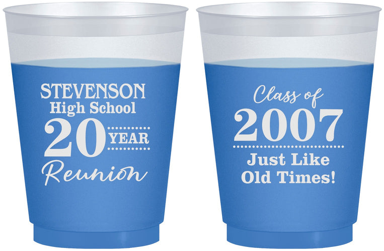 Custom Class Reunion 16 oz Color Changing Frosted Cups - Class Of 2007 20 Year | 140026