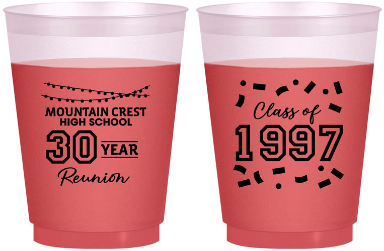 Custom Class Reunion 16 oz Color Changing Frosted Cups - Class Of 1997 30 Year | 140027