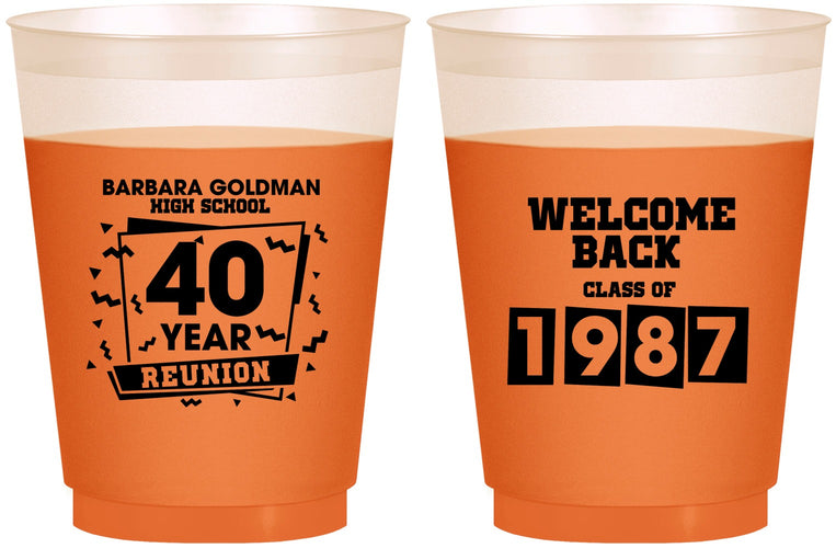 Custom Class Reunion 16 oz Color Changing Frosted Cups - Class Of 1987 40 Year | 140028