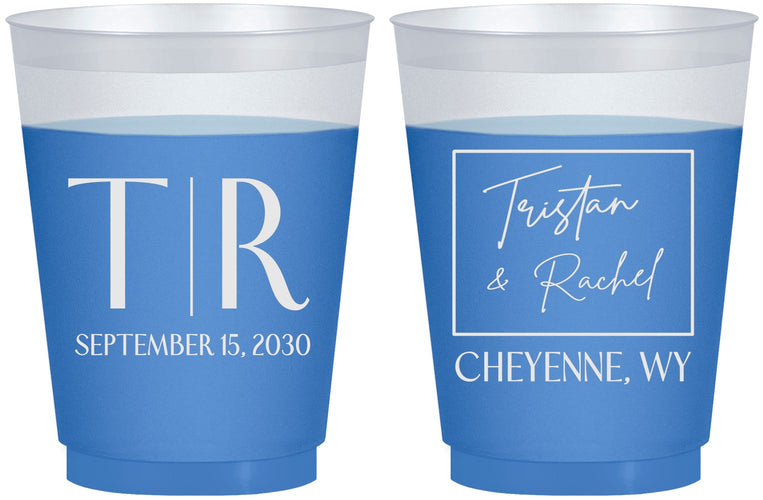 Custom Wedding 16 oz Color Changing Frosted Cups - Wyoming | 149