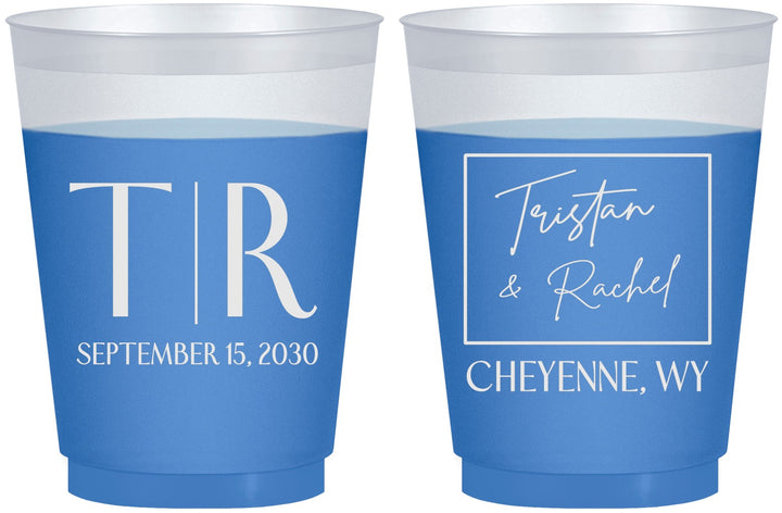 Custom Wedding 16 oz Color Changing Frosted Cups - Wyoming | 149