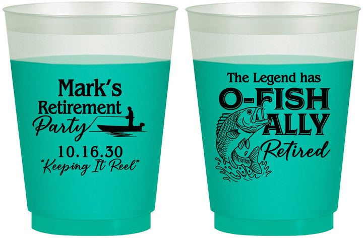 Custom Retirement 16 oz Color Changing Frosted Cups - Ofishally Retired | 150008