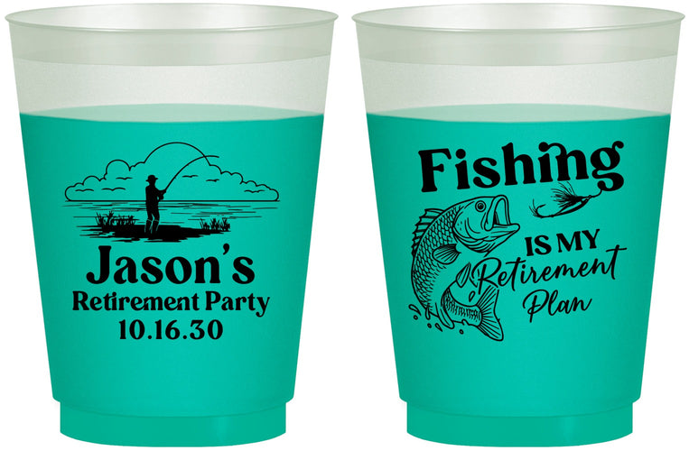 Custom Retirement 16 oz Color Changing Frosted Cups - Fishing | 150009