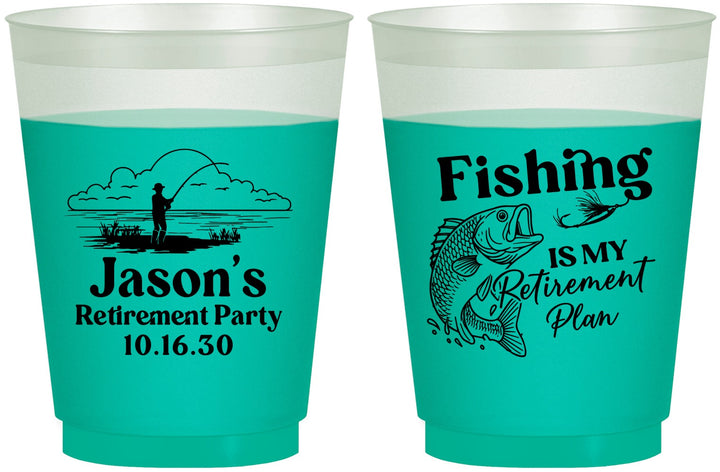 Custom Retirement 16 oz Color Changing Frosted Cups - Fishing | 150009