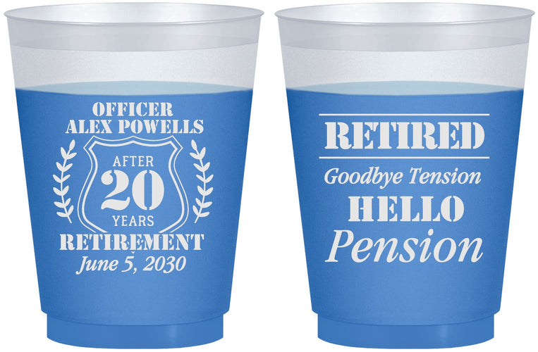 Custom Retirement 16 oz Color Changing Frosted Cups - Police Officer | 150011