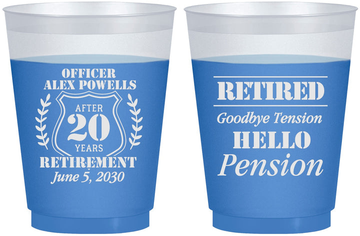 Custom Retirement 16 oz Color Changing Frosted Cups - Police Officer | 150011
